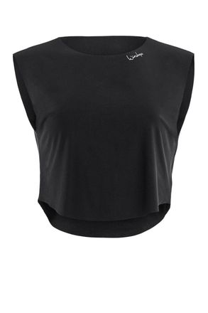 Winshape Crop-Top WINSHAPE AET115LS, Damen, Gr. XXL, schwarz, 85% Polyester, 15% Elasthan, R&uuml;ckenausschnitt, Tops Crop-Top, Functional Soft and Light