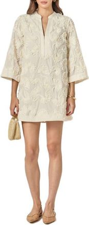 English Factory Ribbon Appliqu&eacute; Shift Minidress in Cream at Nordstrom, Size X-Small