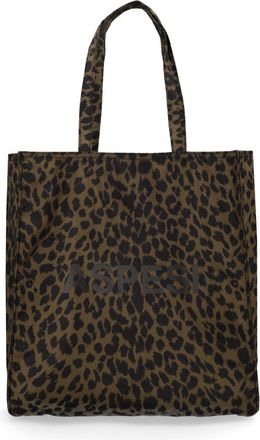 Aspesi Leopard Print Structured Sturdy Handles Tote Bag