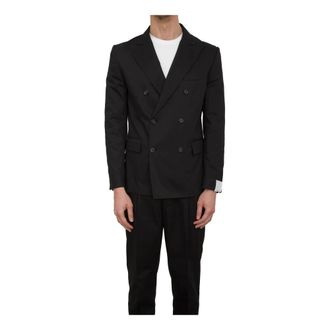 Paolo Pecora Blazers, male, Black, Size: 2XL Black Fabric Jacket