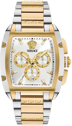 Versace Dominus Chronograph Bracelet Watch, 42mm x 50mm in Two Tone at Nordstrom