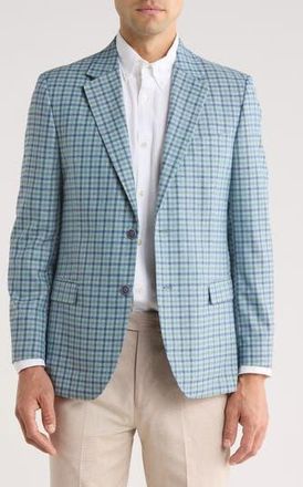 Nautica Stretch Sport Coat in Blue Check at Nordstrom Rack, Size 36 Regular