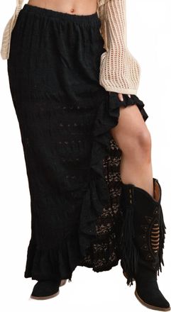 Bailey Rose Ruffle Slit Skirt In Black