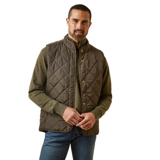 Ariat Mens Woodside Quilted Gilet in Earth, Size Small, by Ariat