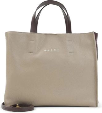 Marni Museo Soft Tote - Dames - Shoppers - Beige - ONE Size - Leer - Tassen