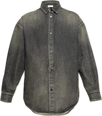 Fear of God Snap Front Denim Overshirt - Heren - Spijkerjassen - Grijs - S - Denim - Jassen