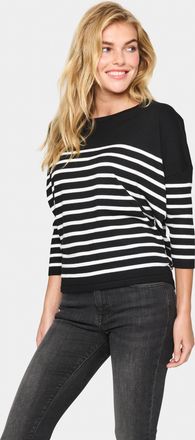 Saint Tropez Strickpullover »MilaSZ R-neck Stripe« Oversize Fit, Feinstrick, Viskosemischung