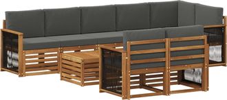 vidaXL Conjunto De Sof&aacute;s De Exterior 8 Uds. Natural Y Antracita Vidaxl