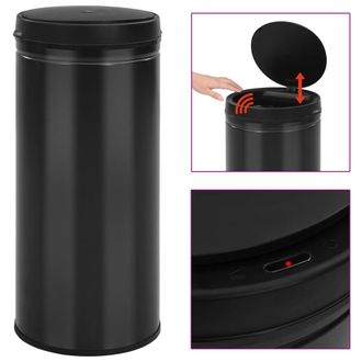 vidaXL Vidaxl - Cubo De Basura Con Sensor Autom&aacute;tico 80l Acero Al Carbono Negro