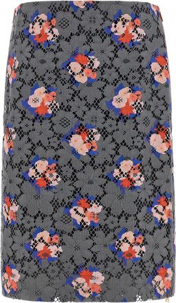 Fendi Gray Cotton Midi Womens Skirt