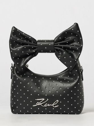 Karl Lagerfeld Mini Synthetic Leather Handbag with Bow and Shoulder Strap