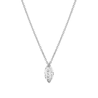 LuvMyJewelry Marquise Muse 14K Gold Lab Grown Diamond Necklace - 1.50 ct