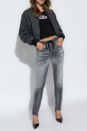 Diesel Pants With 2061 D-TAIL Logo, Womens, Grey