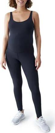 Ingrid & Isabel Sleeveless Rib Maternity Jumpsuit in Black at Nordstrom, Size X-Small