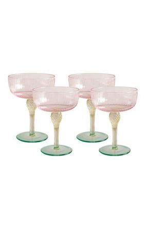 Beatriz Ball Glass Aquarelle Coupe Set of 4 in Multi at Nordstrom