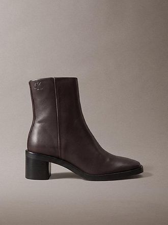 Calvin Klein Botas De Piel Con Tac&oacute;n Grueso