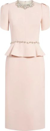 Jenny Packham Abito midi Jules con decorazione - Rosa