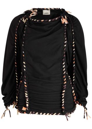 Isabel Marant Zaolia Twisted Cotton top - Black - 34 (UK6 / XS)