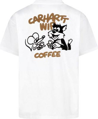Carhartt Work in Progress Mens T-Shirt Coffee Break White Organic Cotton Single Jersey T-Shirts And Polos