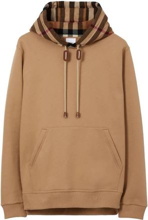 Burberry Check Trim Cotton Blend Hoodie, Size XX-Large