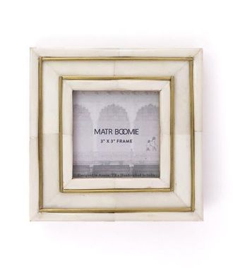 Matr Boomie Pravina Picture Frame - Carved Bone, Brass Inlay in Bone - 3X3 at Nordstrom, Size 3Ft 0In X 3Ft 0In