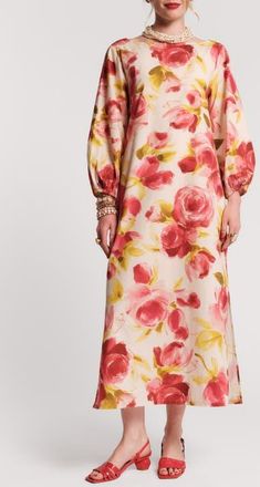 Frances Valentine Minnow Maxi English Rose in Oyster/pink/multi at Nordstrom, Size X-Small