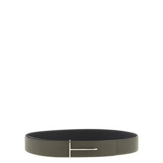 Tom Ford Grain Leather Slim T Reversible Belt - male - Tom Ford - Belts - Multicolor - 105 CM - Accessories