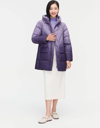 Bosideng Womens Womens Classic Casual Down Parka - Purple - Size 10 UK