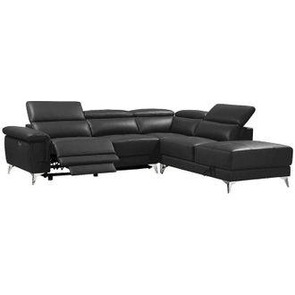 Vente-Unique Vente-unique - Divano angolare relax elettrico in pelle Antracite - Angolo a destra - pascaline