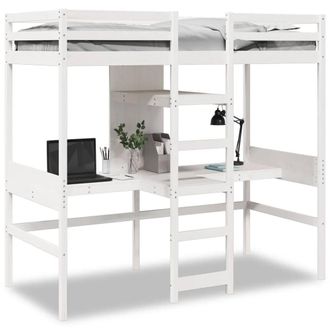 Berkfield Home Loft Bed Frame without Mattress White 80x200cm Solid Wood Pine | Size: 80x200 cm