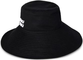Miu Miu Cappello bucket Drill a tesa larga - Nero