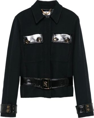 Elisabetta Franchi Giacca con cintura - Nero
