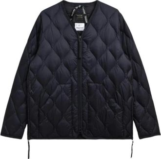 TAION Military W-Zip V-Neck Donzenjas - Heren - Winterjassen - Blauw - S - Nylon - Jassen