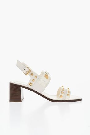 Valentino Leather Sandals With Studded Design 7cm Valentino