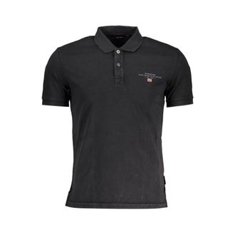 Napapijri Tops, Heren, Zwart, XL, Katoen, Zwart katoenen poloshirt voor mannen