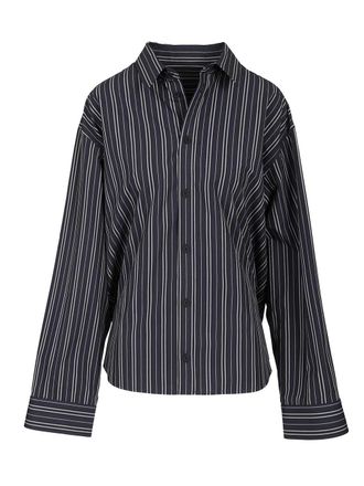 Balenciaga Semi-Fitted Shirt In Cotton Poplin Shirts Blu-Donna