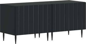 vidaXL Mueble De Tv Negro Madera De Ingenier&iacute;a Vidaxl