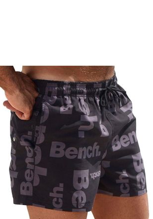 Bench Badeshorts BENCH., Herren, Gr. XXL (58/60), Kurz, schwarz (schwarz (kurzgr&ouml;sse)), Microfaser, Polyester, bedruckt, Badehosen Badeshorts, kurze oder la