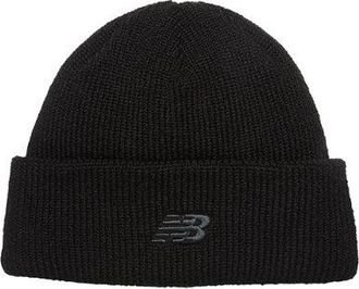 New Balance Unisex 47 Cuff Knit Hat en Negro/Gris, Nylon, Talla OSZ