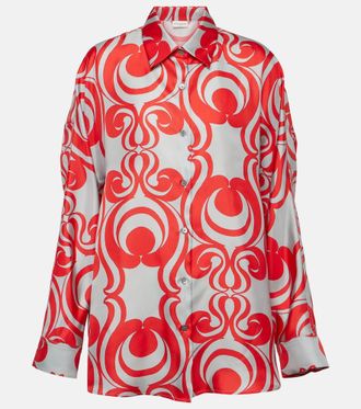 Dries Van Noten Camisa en sarga de seda estampada