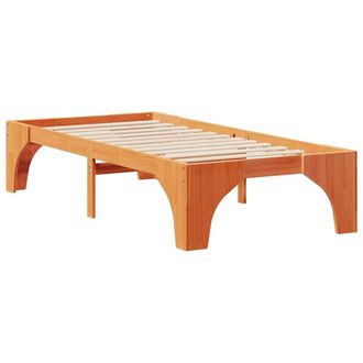 Berkfield Home Floor Bed Frame with Storage Brown 90 x 190 cm Solid pine wood