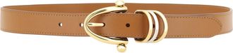 Chlo&eacute; Womens Leather Bracelet Belt Clay Brown Calf Bos Taurus E Braces