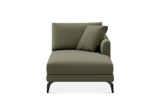 Castlery Lena Right Chaise Sofa Customized, (Performance Fleece) Moss (Matte Black Legs), Spill Resistant, Removable Covers for Sofas, Castlery