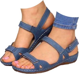 Generic Womens Orthopedic Sandals, Comfort Platform Wedges for Women, Orthotic Open Toe Ladies Sandals Dressy Summer Anti-slip Platform Beach Summer Shoes, Cu