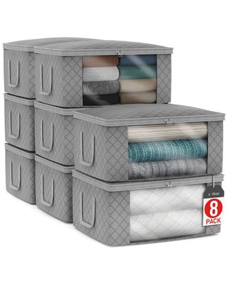Sorbus Set Of 8 Foldable Storage Organizer Bags With Window & Handles
