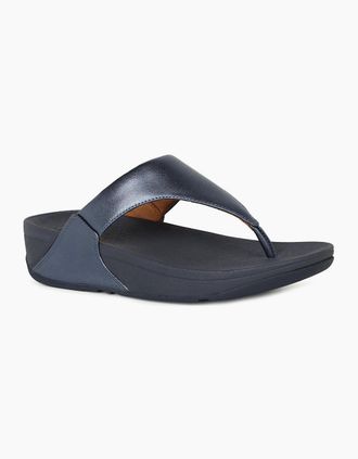 FitFlop Fitflop Womens Lulu Leather Womens Toe Post Sandals - Black - Size: 6.5
