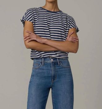 Joe's Bubble Crewneck Tee In Navy Stripe