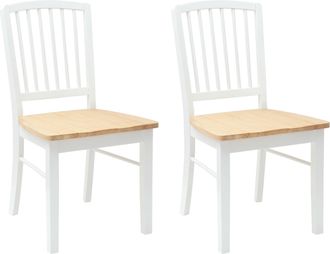 vidaXL Sillas De Comedor 2 Uds. Madera De Caucho S&oacute;lido Vidaxl