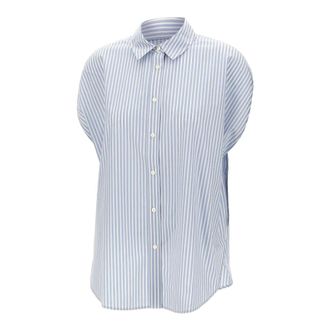 Woolrich Shirts, female, Blue, Size: 2XS Striped Cotton Shirt