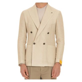 Tagliatore Blazers, male, Beige, Size: XL Double-Breasted Jacket Superlight Fabric
